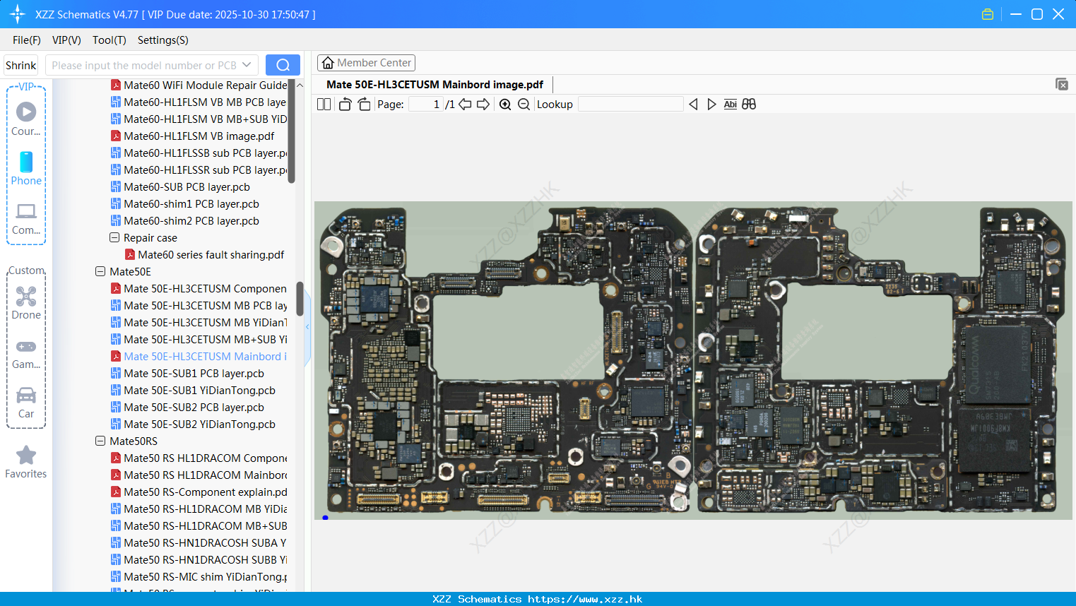 Huawei Mate 50E-HL3CETUSM Mainbord Image